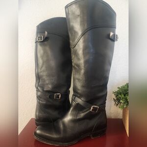 Black Leather Riding Boots